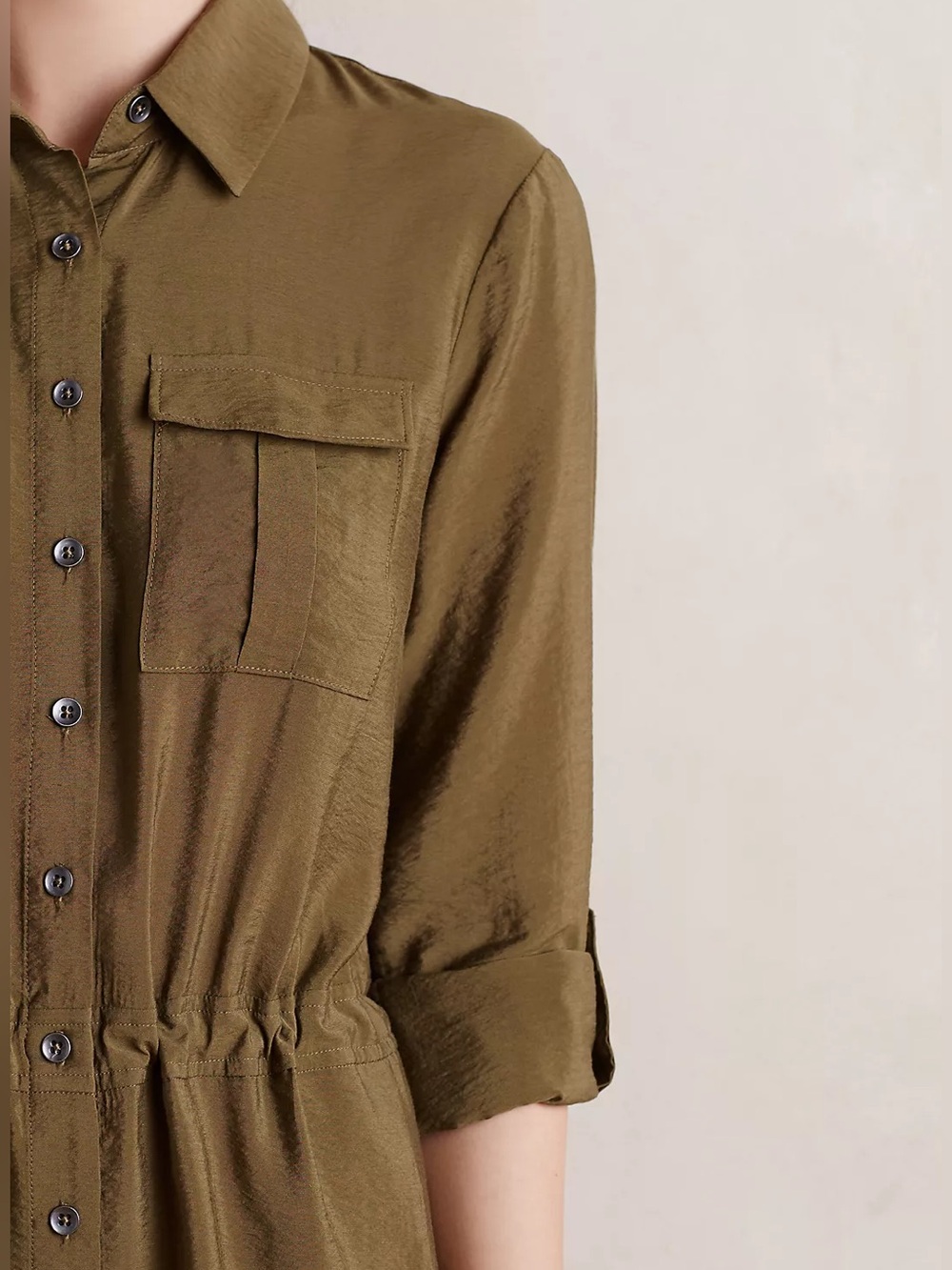 Maeve Drawstring Midi Shirtdress - Picture 3 of 7